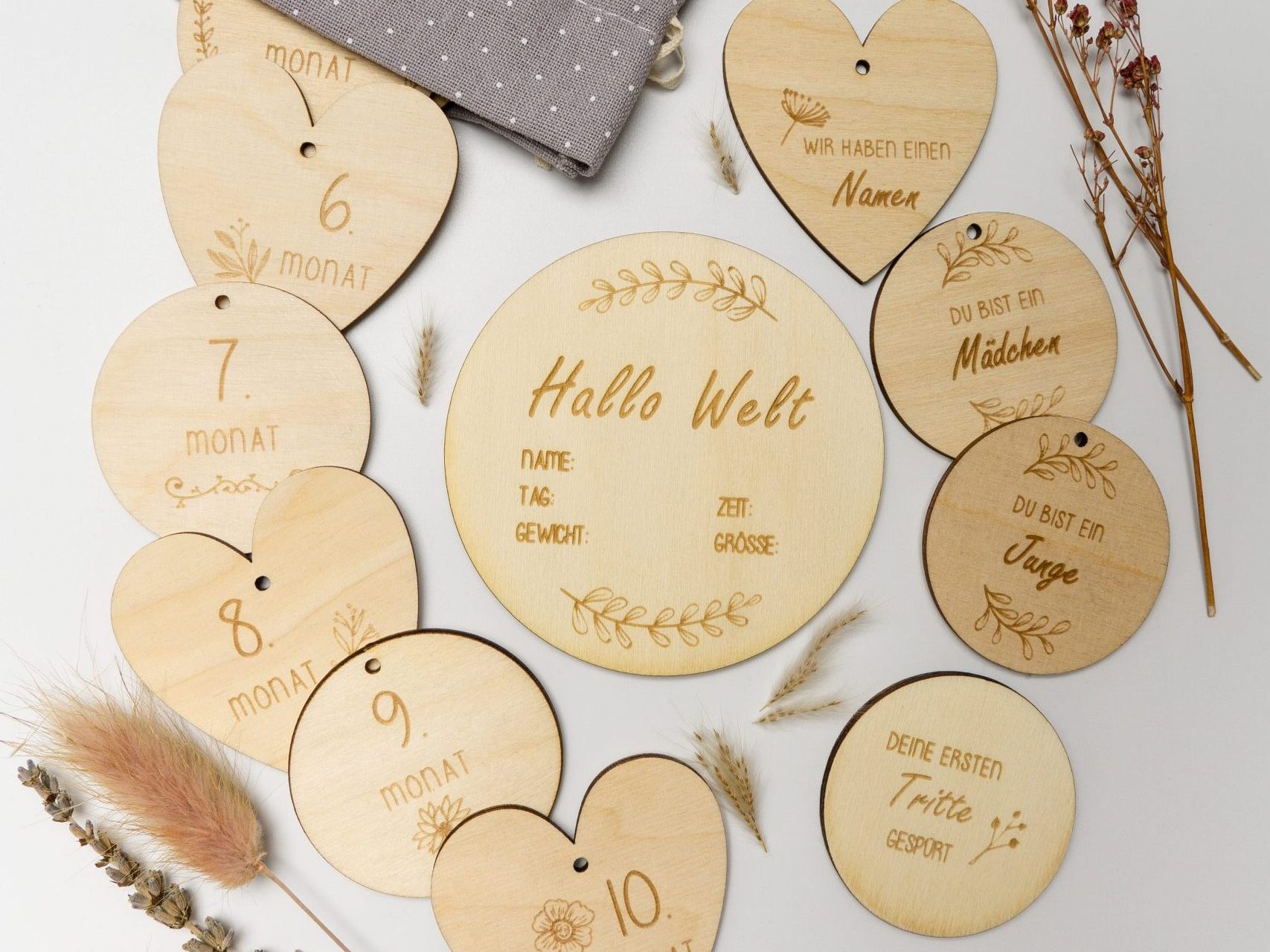 Geburt Meilensteine Set